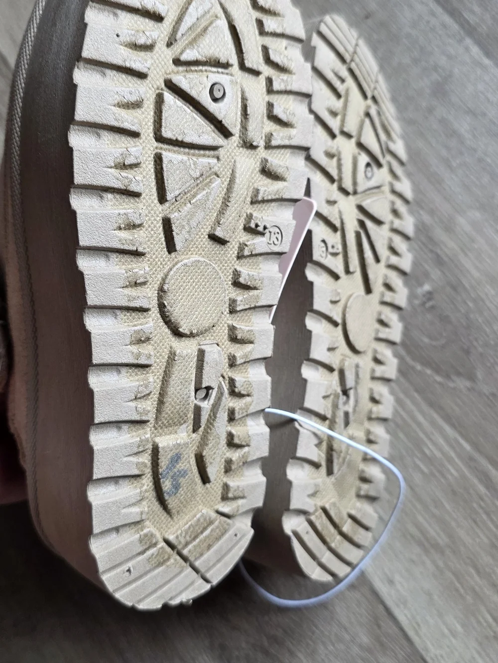 Girls Tan Slip-On Slippers with Pink Woven Trim